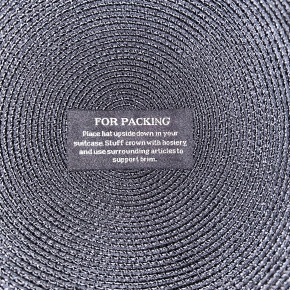 NWOT ERIC JAVITZ Hampton in Original Black Squishee Packable Straw Hat 4” Brim - Picture 10 of 14